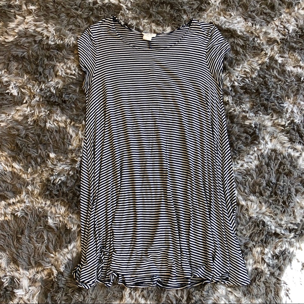 Black and White Striped T-shirt Dress